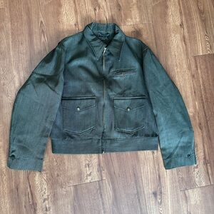 Green Military Field Jacket with Adjustable Cuffs